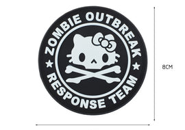 Kitty Zombie Outbreak Response Team - White and Black - PVC Patch