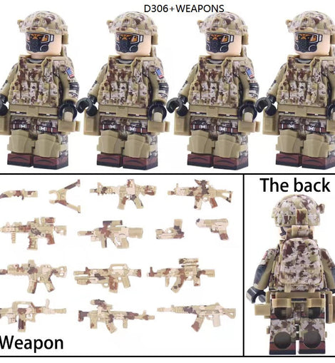 Marine Recon Desert Fire Team - Elite 4-Man Tactical Team - Mil-Blox