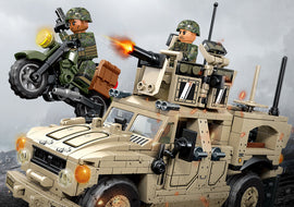 MRAP (Mine-Resistant Ambush Protected) Vehicle With Motorcycle - Mil-Blox