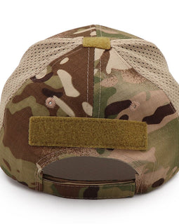 Mesh Tactical Cap with Velcro Front Multicam