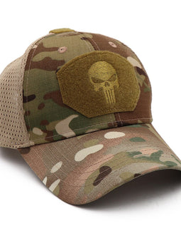 Mesh Tactical Cap with Velcro Front Multicam