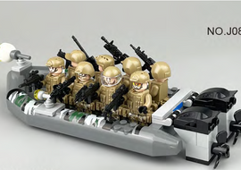 Seal Team With RHIB Landing Boat - Mil-Blox