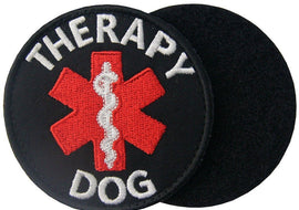 Therapy Dog - Round Embroidered Patch