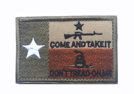 Texas Flag Come and Take It Don't Tread on Me - OCP - Embroidered Patch