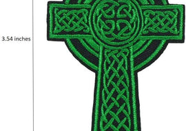 Celtic Cross- Green - Embroidered Patch
