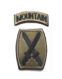 Army Mountain Division - Green and Black - Embroidered Patch