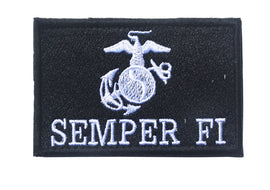 Semper Fi With EGA - White and Black - Embroidered Patch
