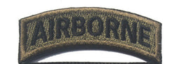 Airborne Tab - Green With Black Text - Embroidered Mini Patch