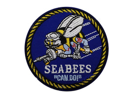 Navy Seabees "Can Do" - Full Color Round - Embroidered Patch
