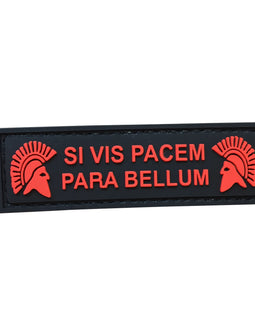 MOLON LABE SI VIS PACEM PARA BELLUM - Black and Red - PVC Patch - Tactically Suited