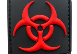 Biohazard Square - Black and Red - PVC Patch - Tactically Suited