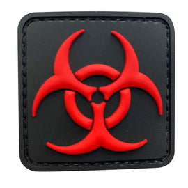 Biohazard Square - Black and Red - PVC Patch - Tactically Suited