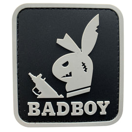 Bad Boy with GunPVC Patch Gray