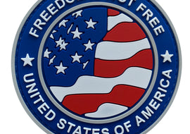 Round US Flag and Freedom is Not Free - Blue Version - PVC Patch - Tactically Suited