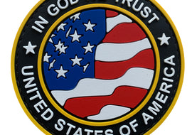 Round US Flag and In God We Trust - Blue Version - PVC Patch - Tactically Suited