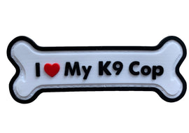 I Love My K9 Cop PVC Patch White