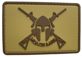 Molon Labe Spartan with Two Rifles PVC Patch Coyote Tan