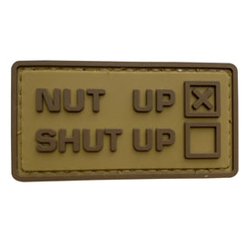 Nut UP or Shut Up PVC Patch Coyote Tan
