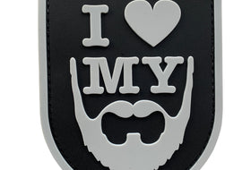 I Love My Beard - Black and Gray - PVC Patch - Tactically Suited