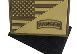 American Flag With Ranger Tab - Tan - PVC