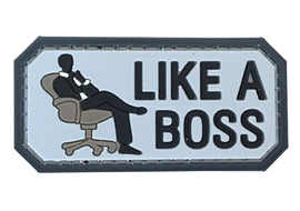 LIKE A BOSS PVC Patch Black and Gray