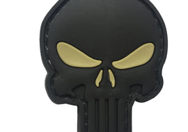 Skull  Cut Out PVC Patch Tan Eyes