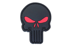 Skull Cut Out PVC Patch Red Eyes