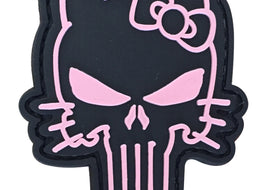 Tactical Kitty Skull PVC Patch Black and Pink