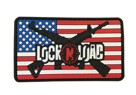 US Flag with Lock N Load Rifle - PVC Patch - Tactically Suited