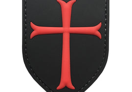 Knights Templar Crusaders Cross PVC Patch Black and Red