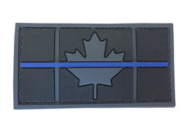 Canada Flag PVC Patch with Thin Blue Line