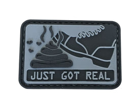 Just Got Real PVC Patch Black and Gray