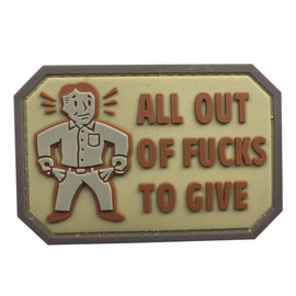 All Out of Fucks To Give PVC Patch Tan