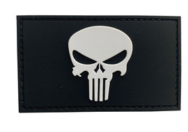 Skull PVC Patch Black and White