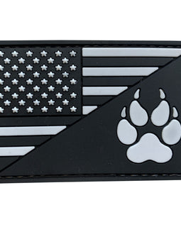 US Flag With K9 Dog Paw - SWAT - PVC Patch - Tactically Suited