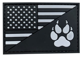 US Flag With K9 Dog Paw - SWAT - PVC Patch - Tactically Suited