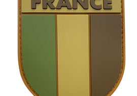 French Flag Shield PVC Patch Coyote Tan