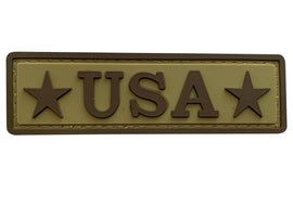 USA Tab with Star PVC Patch Coyote Tan