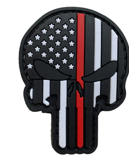 Patriot Punisher Thin Red Line Flag - PVC Patch - Tactically Suited