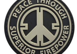 Peace Through Superior Firepower PVC Patch Black