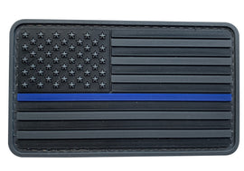 Thin Blue Line Flag - Dark Gray - PVC Patch - Tactically Suited