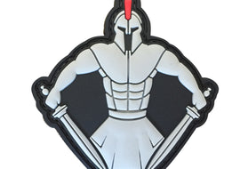 Spartan Warrior Molon Labe PVC Patch Gray