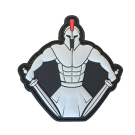 Spartan Warrior Molon Labe PVC Patch Gray