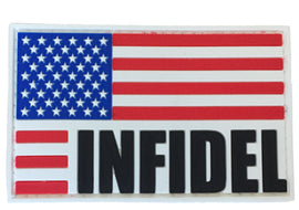 US Flag with Infidel text PVC Patch