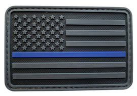 Thin Blue Line US Flag Forward PVC Patch - Short