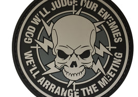Skull -God will judge our enemies ,we'll arrange the meeting PVC Patch