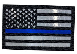 Reflective US Flag Patch Forward With Thin Blue Line