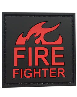 Fire Fighter - Black and Red - PVC Patch - Tactically Suited