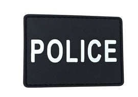 Police PVC Patch Black and White