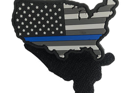 Shaped US Flag PVC Patch With Blue Line